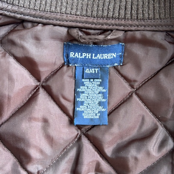 Ralph Lauren 4T Quilted Brown Coat - Picture 7 of 8